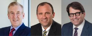 Portraits of Jim Molloy, Mike Hulefeld, and George Loss