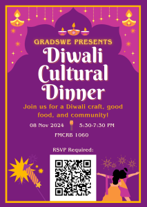 An event flyer for the Diwali Cultural Dinner.