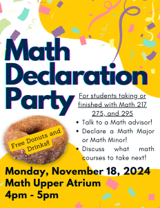 Math Declaration Party Flyer
