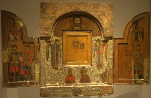 Triptych with an inserted icon of the Virgin Mary and Child, 13th century. Svaneti Museum of History and Ethnography in Mestia, Georgia. Photo: Dorota Zaprzalska