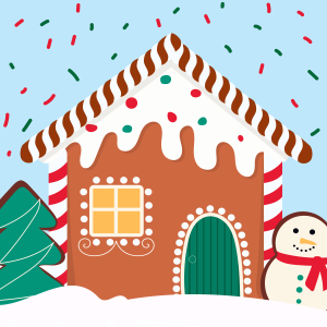 Decorated Gingerbread house
