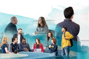 An image of Opportunity Hub staff and students at an event.