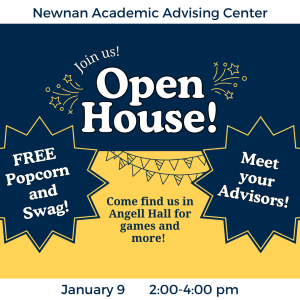 Flyer for Newnan's winter open house