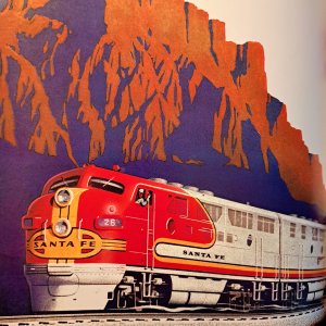 Santa Fe train from "20th Century Travel," (pg. 216) by Jim Heimann, 2010.