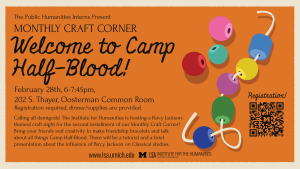 Event poster showing beads and string