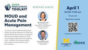 Graphic for Safer Prescribing Series Webinar