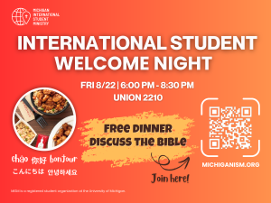International Student Welcome Night Flyer
