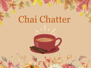 Chai Chatter and illustration of a cup of chai