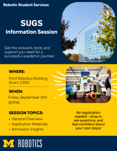 SUGS Info Session FA25 Flyer