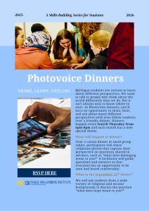 Students playing game; phone with photos