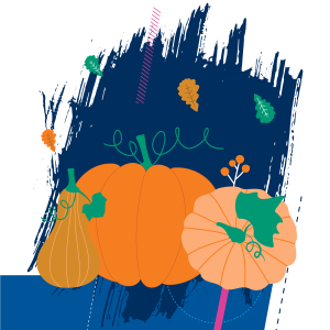 Decorative image, illustration of pumpkins