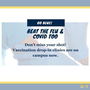 Sign that reads Beat the Flu and Covid Too