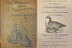 Book covers from Miss Parloa's Young Housekeep and The American Cottage Cookery-Book.