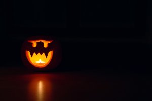 Pumpkin with face carved