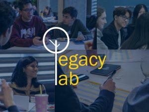 Legacy Lab sticker and student writing notes Legacy Lab sticker and student writing notes