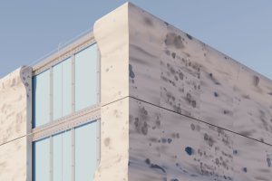 Cutaway view of Post Rock cladding on a building. Cutaway view of Post Rock cladding on a building.