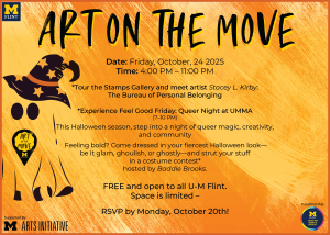 a halloween themed graphic design for Art On The Move a halloween themed graphic design for Art On The Move