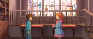 Animated scene from The Glassworker of a boy and girl in a glass shop. Animated scene from The Glassworker of a boy and girl in a glass shop.