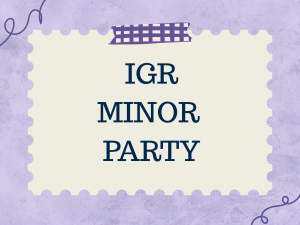 "IGR Minor Party" on a crafting motif