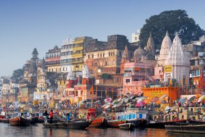 main ghat at varanasi india