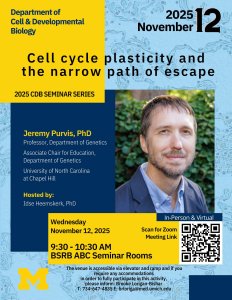 Jeremy Purvis, Ph.D., Cell cycle plasticity and the narrow path of escape Jeremy Purvis, Ph.D., Cell cycle plasticity and the narrow path of escape
