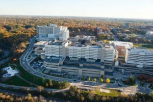 Aerial view of the University of Michigan Medical School
