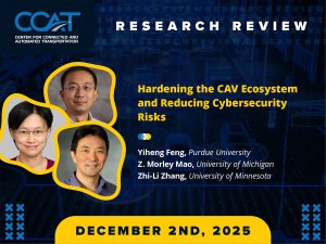 Headshots of Professors Feng, Mao, and Zhang