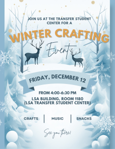 winter-themed flyer for craft night