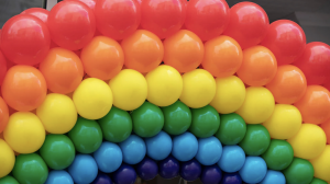 A rainbow of balloons