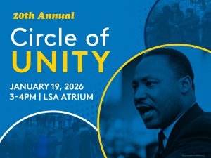 An image of Martin Luther King speaking against a blue background