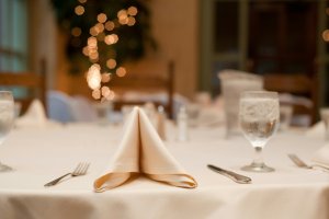 napkin table setting at banquet or wedding