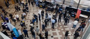 Students attending a career fair