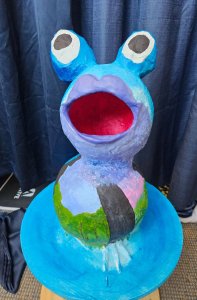 Example of papier mache U-M Seed Library return bin.