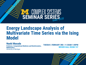 Naoki Masuda, Professor, Computational Medicine and Bioinformatics & Mathematics, Complex Systems Seminar