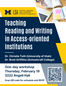 Workshop, 2/19: Teaching Reading and Writing at Access-Oriented Colleges