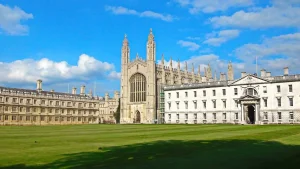 University of Cambridge building and field scenery