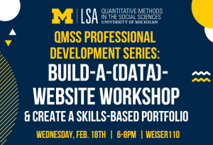 Workshop title and day, time, and location on a flyer with a dark navy blue background with white and gold text. All info in text for this image is included in the event description.