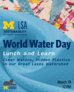 A close-up shot of synthetic turquoise fabric with colorful plastic sprinkled behind