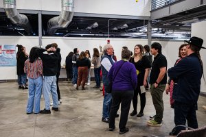 Visitors attend the 2025 MFA First Year Exhibition