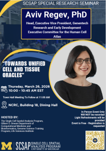 SCSAP Aviv Regev Seminar Flyer