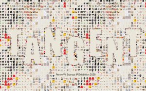 The word TANGENT is spelled out in negative space with tiny images of student work filling the rest of the frame in a grid pattern.