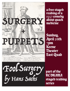 Fool Surgery show poster, April 26th at 7pm