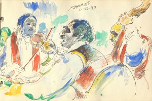 Untitled sketch from Sketchbook #30 by Sam Karres, 1993, Sam Karres Archive, Special Collections Research Center, University of Michigan.