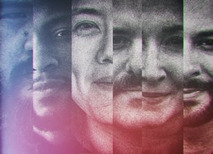 Zoomed in grid of 6 faces