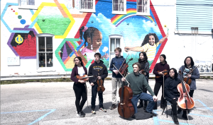 Youth Ensemble holding instruments