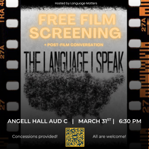 The Language I Speak Film Screening Poster