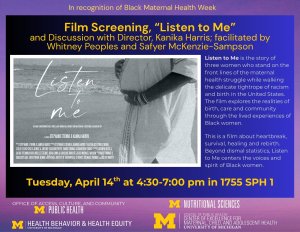 Black and white movie poster with clothed pregnant belly with arms around