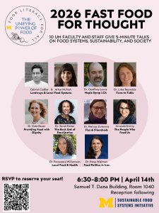 Food Literacy for All poster with a schedule of speakers and topics