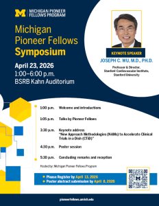 Michigan Pioneer Fellows Symposium flyer, April 23, 2026