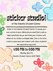 flyer for Sticker Studio at the TSC event